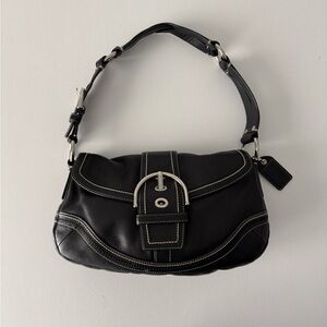 Vintage Y2K Coach SoHo Black Leather Shoulder Bag with Original Dust Bag MINT